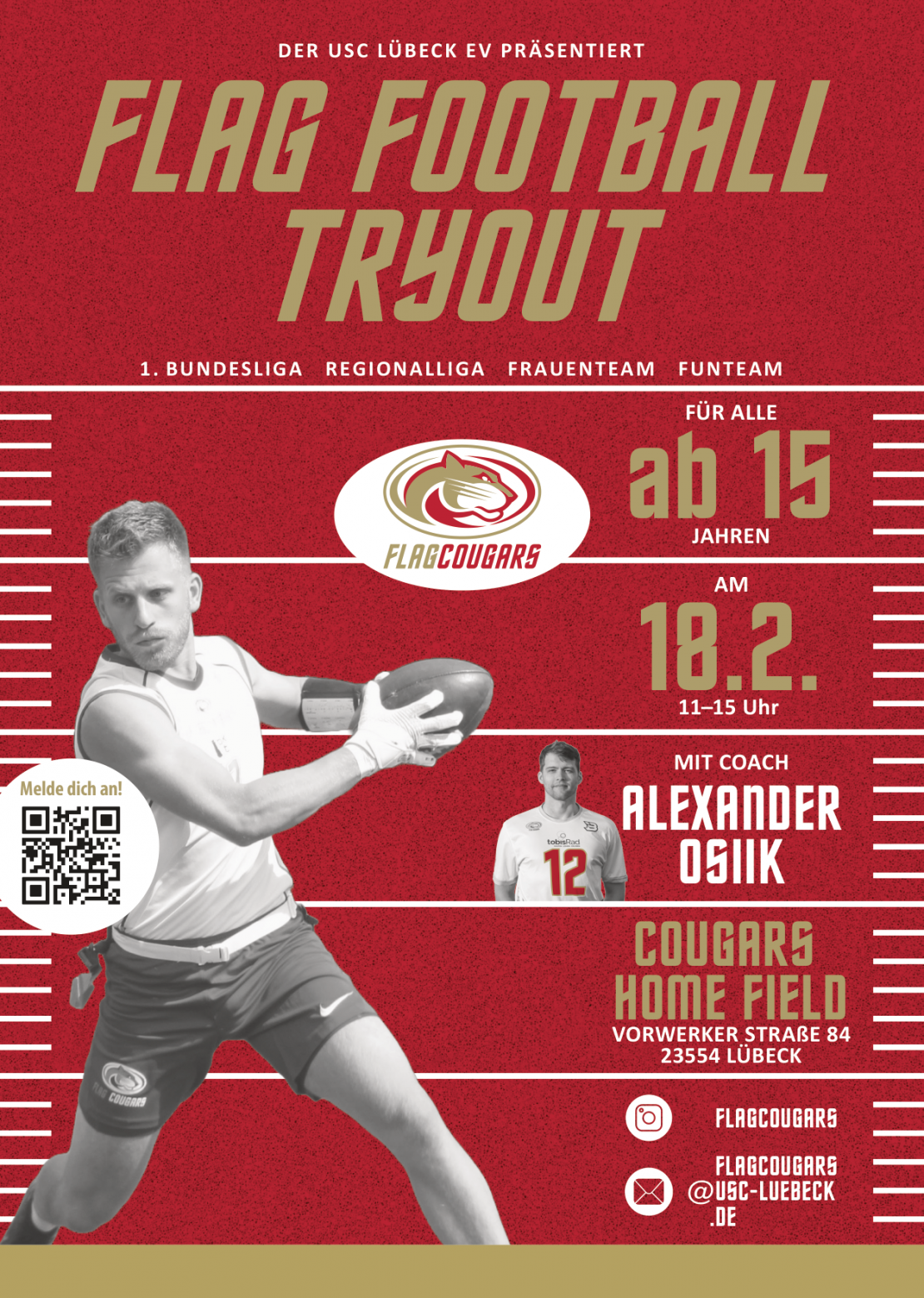 Join the USC Lübeck Flag Football Tryout on February 18, 2024 – Register Now!